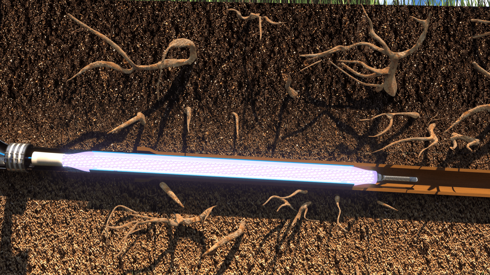 LightRay LR3 trenchless spot repair curing process in the field